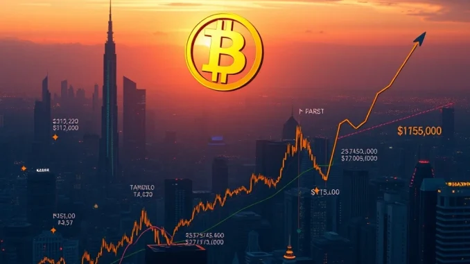 A Bitcoin price chart showing stability above key support, signaling a potential Bitcoin breakout.
