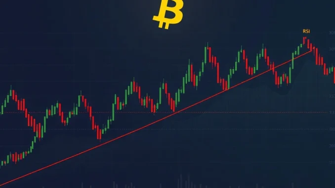 A chart showing Bitcoin price consolidating near a resistance level, illustrating the current market dynamics and the challenge for Bitcoin price to break out.
