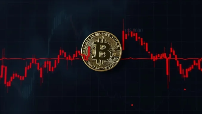 A Bitcoin price chart illustrating the critical $98,000 support level, highlighting the potential for a significant market move.