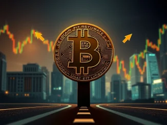 A visual representation of Bitcoin's price at a critical juncture, showing key Bitcoin resistance and support levels on a chart.