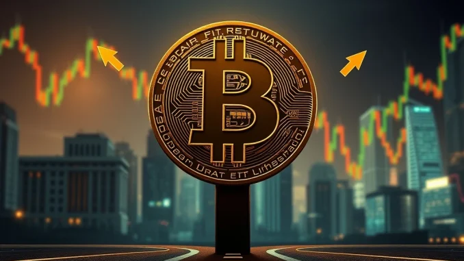 A visual representation of Bitcoin's price at a critical juncture, showing key Bitcoin resistance and support levels on a chart.