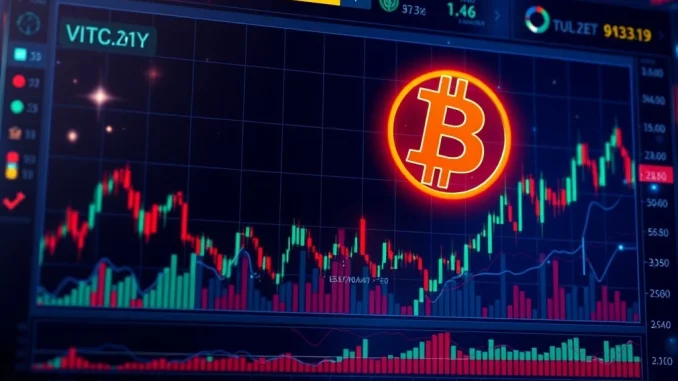 Bitcoin price volatility and recovery on a trading dashboard