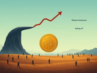 Illustration showing Bitcoin price caught between large institutional buyers (whales) and smaller retail sellers, highlighting the current market divergence.