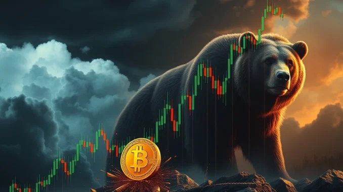 Bitcoin price chart crashing amid bearish market trends
