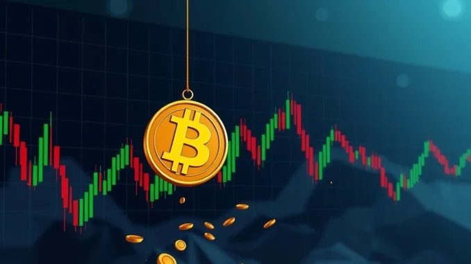 A chart illustrating a significant Bitcoin price drop, reflecting the current crypto market volatility and investor concerns.