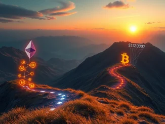 A visual representation of the contrasting Bitcoin price struggle at $122K and Ethereum's vibrant DeFi growth, highlighting market divergence.