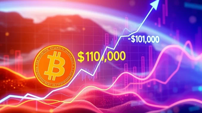 A vibrant digital chart showing the explosive Bitcoin price surge past $119,000, representing significant growth in the crypto market.
