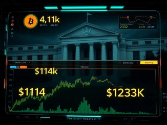Bitcoin price chart hovering between key support and resistance levels ahead of FOMC decision