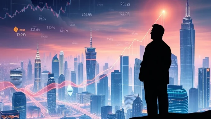 A visual metaphor depicting Bitcoin price volatility, showing both upward and downward trends influenced by institutional Bitcoin ETF movements.