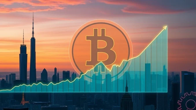 Bitcoin Price: Explosive Gains Forecasted from Institutional Demand and Fed Rate Cut Bets Chart showing Bitcoin price rising, with arrows indicating institutional investment and Fed rate cut impacts. Highlights potential Bitcoin Price gains.