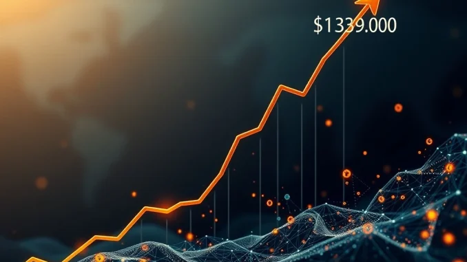 Chart showing Bitcoin price rising steadily towards a $139,000 target, reflecting the CryptoQuant BTC analysis.