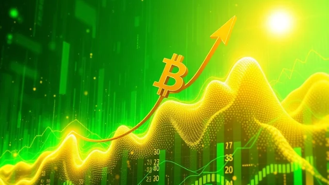 Bitcoin Price: Explosive Rally Sees BTC Soar Past $121,000 Mark A graphic illustrating the significant Bitcoin price increase, with a bullish arrow pointing towards a $121,000 milestone.