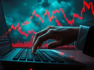 A visual representation of the Bitcoin price chart plummeting, illustrating the significant crypto liquidations and high risk faced by leveraged traders.