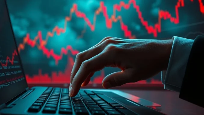 A visual representation of the Bitcoin price chart plummeting, illustrating the significant crypto liquidations and high risk faced by leveraged traders.