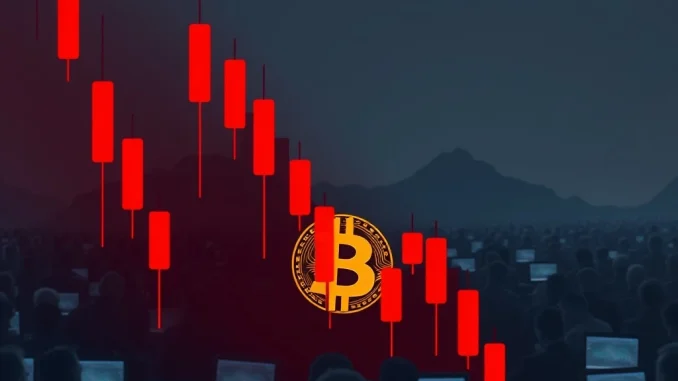 Chart showing a significant Bitcoin price drop below $119,000, illustrating market volatility for BTC investors.
