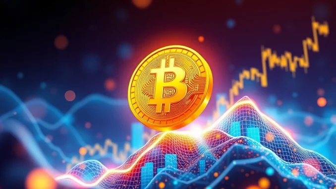 A digital chart showing a sharp increase in Bitcoin Price, symbolizing the recent market rally and significant gains.