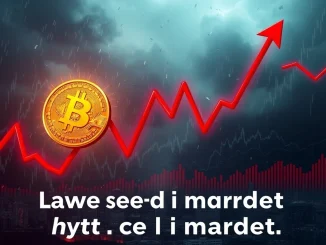 Dramatic Bitcoin price drop causing crypto liquidations and market volatility, reflecting institutional selling pressure.