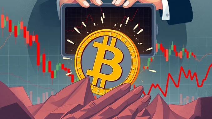 Visualizing the dramatic Bitcoin price drop and widespread liquidations following Galaxy Digital's massive BTC sell-off.