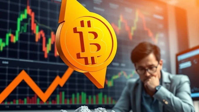 Bitcoin Price Plummets: Urgent Market Update as BTC Dips Below $118,000 Bitcoin price chart showing a significant fall, reflecting the recent BTC fall below $118,000 and market volatility.