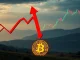 A red downward arrow on a Bitcoin chart, symbolizing the sudden Bitcoin price drop after a massive institutional sell-off by Galaxy Digital.