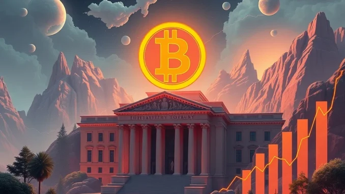 A chart illustrating Bitcoin's exponential growth, reflecting its $1M 2030 price target fueled by institutional Bitcoin adoption.