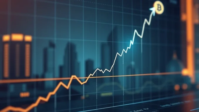 A digital chart visually confirming Pantera Capital's accurate Bitcoin Price Prediction hitting its target, illustrating market success.