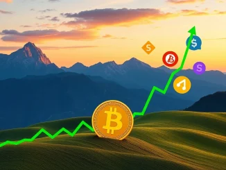 A vibrant chart illustrating Bitcoin's remarkable rebound and SUI crypto's impressive surge, reflecting a renewed positive trend in the crypto market.