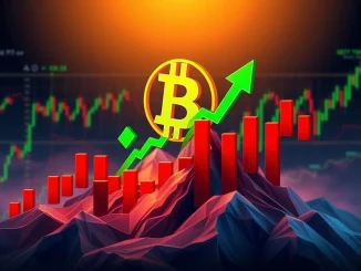 A green arrow rising from a Bitcoin price chart, symbolizing Bitcoin's resilient bounce back from a recent sell-off, highlighting its strong market analysis.