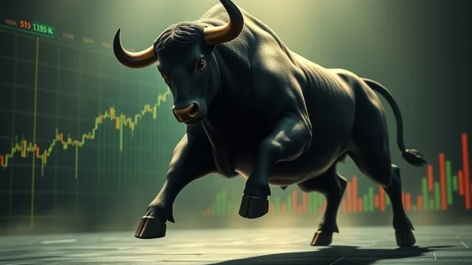 A dynamic Bitcoin price chart showing a retest of the $115K-$116K neckline, symbolizing bullish defense and potential upward movement.