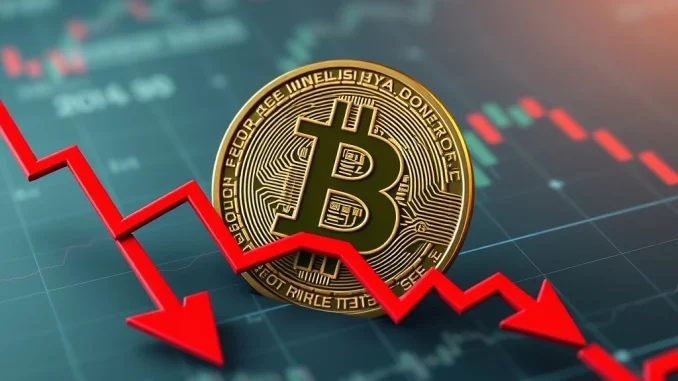 A chart illustrating the Bitcoin price declining below $118K, reflecting the recent market correction and profit-taking.