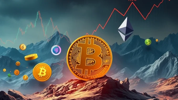 Bitcoin price chart showing resilience against sharp market volatility, with key support and resistance levels.