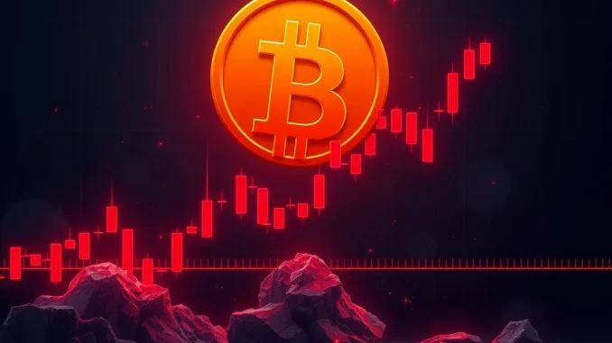 Bitcoin price crashing through critical support level amid high volatility