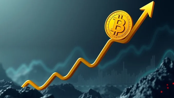 A dynamic chart showing the Bitcoin price surging past $122,000, representing a significant milestone in the crypto market.
