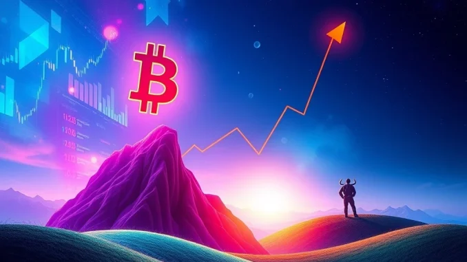 A dynamic chart showing Bitcoin price surging towards $130K, illustrating the potential 2025 Bitcoin bull run.