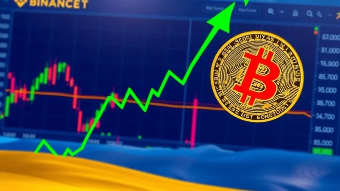 Bitcoin Price Explodes: BTC Surges 1.53% on Binance USDT Chart displaying a significant **Bitcoin surge** on Binance, illustrating rapid **BTC price** movement and market excitement.