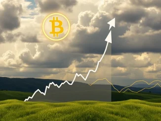 A soaring Bitcoin symbol illustrates the potential for a BTC price surge driven by strong ETF inflows and critical support levels.