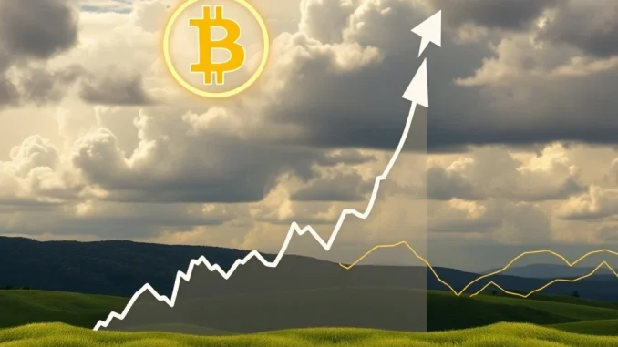 A soaring Bitcoin symbol illustrates the potential for a BTC price surge driven by strong ETF inflows and critical support levels.