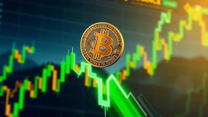 A digital chart showing a rapid **Bitcoin price** surge, representing quick market gains and significant **BTC market** movement on an exchange.