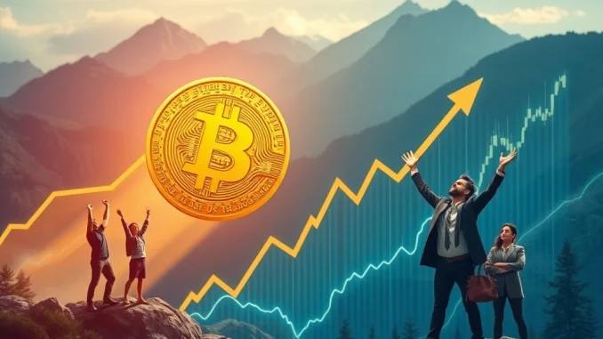 A visual representation of Bitcoin's explosive surge, showing its price momentum driven by investor activity.