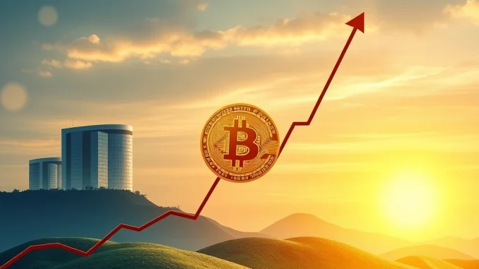 A chart showing Bitcoin's powerful upward price surge, reflecting strong institutional demand in the latest Bitcoin News.