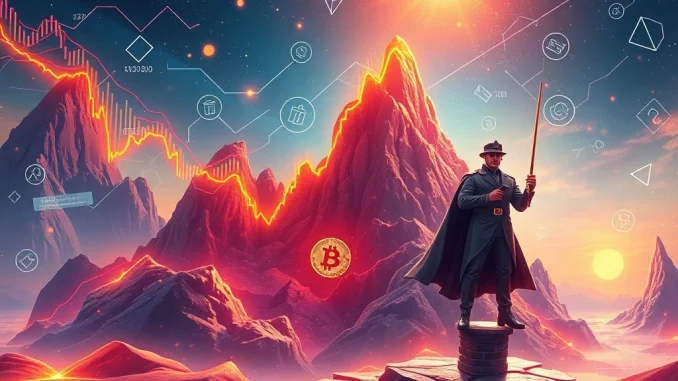 A graphical representation of the Bitcoin price chart showing a sharp upward trend, indicating its recent surge above $117,000 and strong market performance.