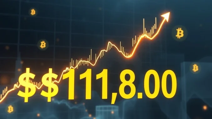 A visual representation of the Bitcoin price soaring past $118,000, symbolizing a significant BTC rally and market optimism.