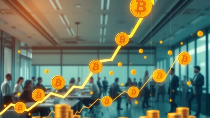 A dynamic chart showing the Bitcoin price surging past $117,000, illustrating the impact of institutional demand and the upcoming halving on the crypto rally.