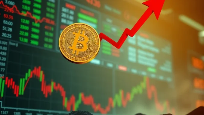 Bitcoin price chart showing a significant dip, illustrating the recent BTC market fall below $121,000.