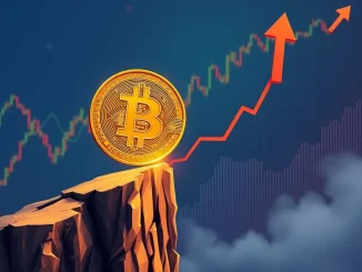 Chart illustrating Bitcoin price at a critical support level, warning of a potential drop if $98,300 isn't held.