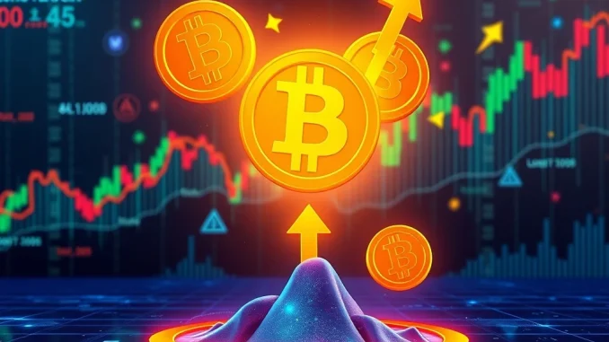 Chart showing Bitcoin profit-taking, with some dips amidst a general upward trend, symbolizing market resilience and long-term Bitcoin holder confidence.