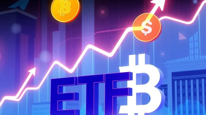 Charts showing a strong Bitcoin rebound and SUI crypto surge, reflecting significant crypto market cap growth driven by ETF speculation.