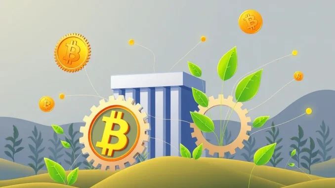 A visual representation of the innovative Bitcoin reserve model and ESG tokenization being explored by Davis Commodities, highlighting the blend of traditional finance and digital assets.