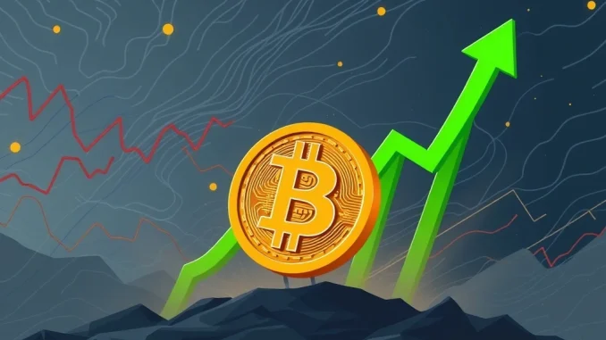Bitcoin Resilience: Chart lines showing moderate expansion and stability amidst market volatility, highlighting strategic strength.