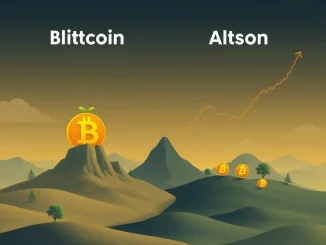 A visual representation of Bitcoin Season dominating the crypto market, with the Altcoin Season Index dropping.